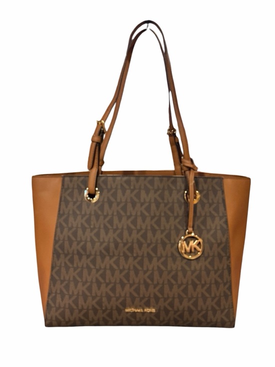 Michael Kors Handbags - Michael Kors Jet Set Brown Monogram Coated Canvas Tote Bag